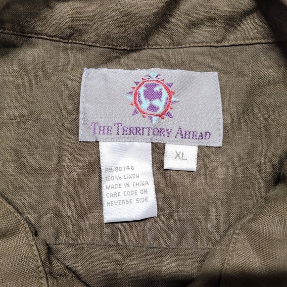 The Territory Ahead Shirt Mens XL Multi Fade Linen Button Up Short Sleeve Casual - Picture 6 of 12